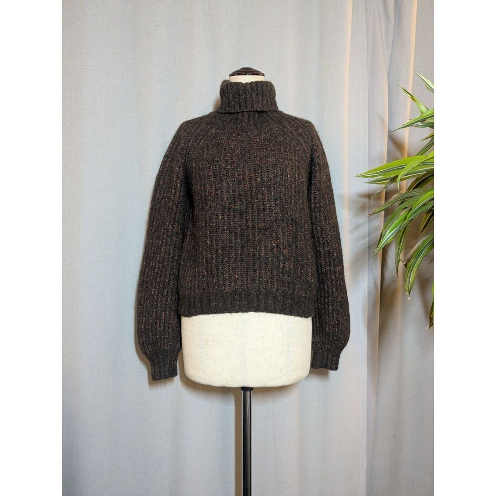 Baum Und Pferdgarten Sweater Turtleneck Alpaca Chunky Wool Brown Women's XS